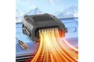 Chuankefanxing Calefactor de Coche, 150W Calefacción rápida portátil, 2 en 1 Ventilador de calefacción y refrigeración, 360 °Rotatable Auto Windshield Defroster para Todos los Coches de 12V