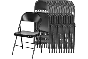 LuxNook Set di 12 Sedie Pieghevoli, Struttura Robusta in Metallo, Ideali per Campeggio, Ufficio, Conferenze e Ospiti, Salvaspazio e Seduta Temporanea, Capacità di Carico 150 kg