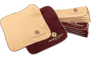 Langer & Messmer panni per lucidare la pelle liscia in 100% cotone in un pratico set - Il panno per lucidare le scarpe per la cura professionale delle calzature (Bordeaux | Beige)