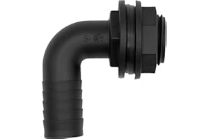 VARIOSAN Passe-réservoir 16676, filetage extérieur 1" x 25 mm, douille de tuyau coudée 90°, PP, noir, avec joint