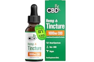 CBDfx 1000mg CBD High Strength CBD Oil, Improved Purity, All Natural, Vegan, Non-GMO, Broad Spectrum, Blended with MCT Oil, No THC, 30ml (30 Days)