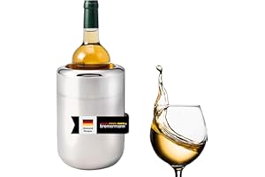 bremermann - Refroidisseur de bouteille - Rond - En acier inoxydable - Avec accumulateur de froid - Pour bouteilles de 750 ml