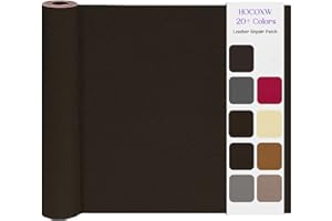 HOCOXW Patch de Réparation Cuir 40 X 160 cm, Simili Cuir Autocollant-Rouleau Adhesif Cuir-PU Patch Cuir Auto-adhésif Rénovation pour Canapé, Siège de Voiture, Sacs à Main, Vestes, Meubles.(Marron Foncé)