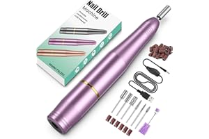PALATALA Fresa per Unghie Professionale, Lima Elettrica per Unghie Manicure Elettrico e Pedicure con 6 Punte, Sicuro 20000 RPM Velocità Regolabile, Portatile Fresa Unghie in Gel per Casa Salone Regalo