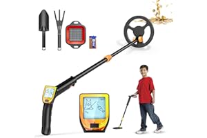 MINENICE Détecteur de Métaux Enfants, Haute Précision Portátil Détecteur de Métaux Enfants, Altura Ajustable 66-83cm avec Bobina de Búsqueda Impermeable, Pantalla LED, Pala, Bolsa de almacenamiento