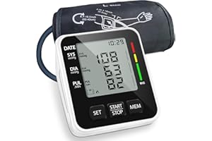 NWOUIIAY Tensiómetro de Brazo Monitor de Presión Doméstico Arterial Máquina de Presiónarterial de Brazo Detector Electrónico 
