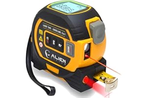 WINTAPE Laser Tape Measure 3-in-1 with Large LCD Display | Digital Laser Measurement Tool in/ft/m Scales up to 131ft/40M with calculations | Tape Measure 16ft/5M (in/ft/m) and Cross Line Laser | Batteries Included