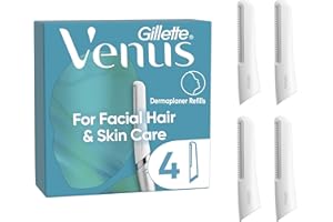 GILLETTE VENUS Venus Dermaplaning Blades for Face, Womens Face Razor Blades Refills x 4 for Facial Hair & Skin, Exfoliating Blades for Dermaplaning Tool