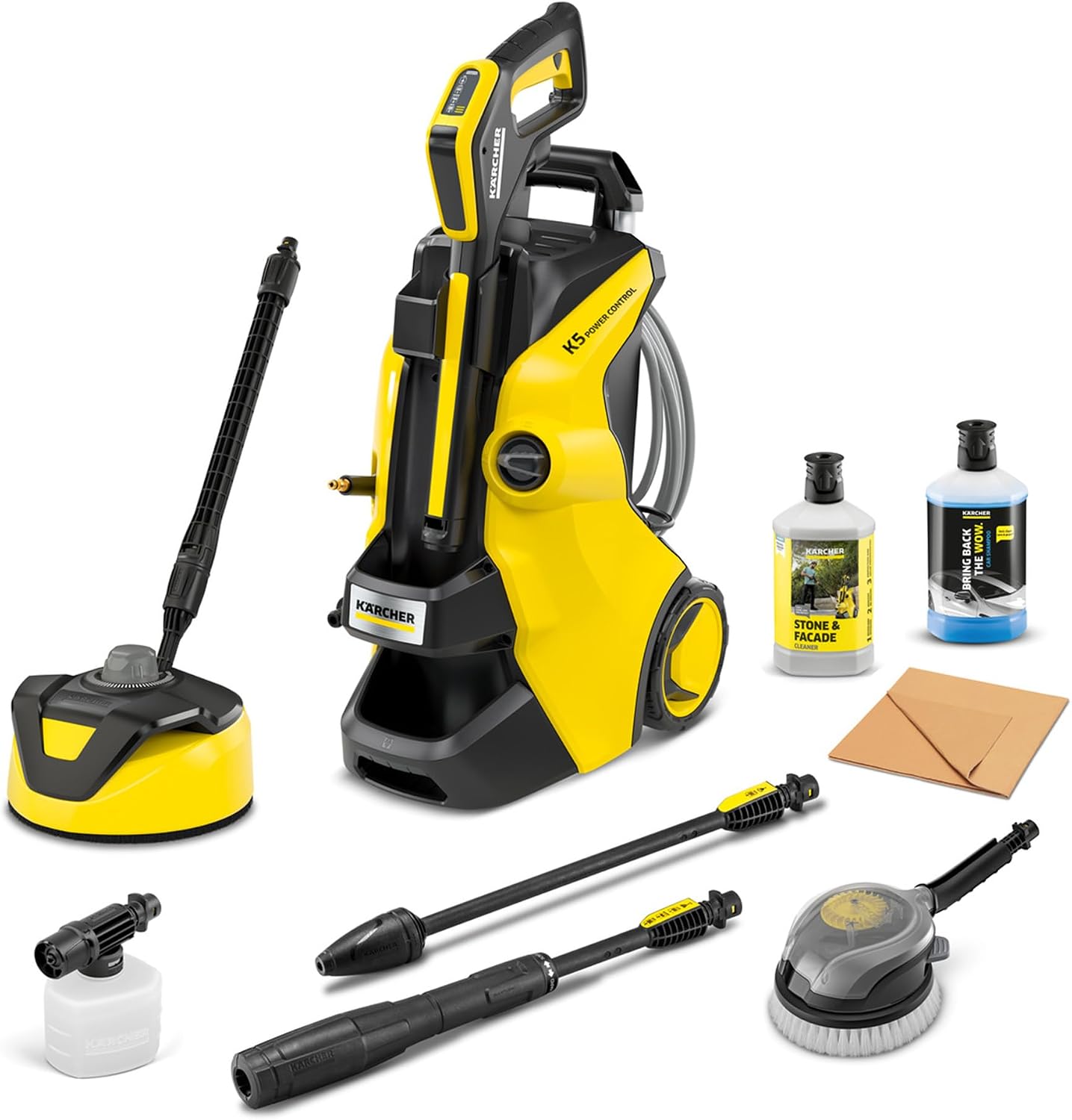 Kärcher K 5 Power Control Flex Car & Home Pressure Washer, pressure: max. 145 bar, flow rate: 500 l/h, area: 40 m²/h, water filter, 13 kg, high-pressure gun, dirt blaster, spray lance, Home Kit