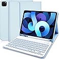 Keyboard Case for iPad Air 5th Generation 10.9“2022, Slim Smart Keyboard Case for iPad pro 11 2022/iPad Air 5th/Air 4th Gen 2020/Pro 11 2018, Detachable Wireless Keyboard with Pencil Holder-Blue