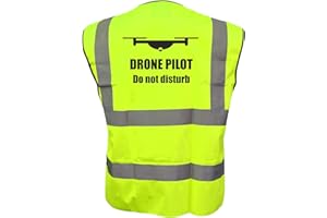 BROOK HI VIS UK Drone Pilot Do Not Disturb Printed Yellow Vest, Aerial Photography, Events