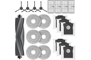 ‎GEOVIIZON Geoviizon Zubehör für dreame L10s Pro Ultra Heat/L10s Ultra Gen 2/X30 Ultra/Mova E30 Ultra Roboter Staubsauger, 1 Hauptbürste, 4 Hepa Filter, 6 Staubbeutel, 6 Wischtücher, 4 Seitenbürsten Ersatzteile