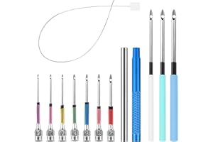JSRQT 13 Pezzi Punch Needle Kit Punch Needle Ago Magico per Ricamo Completo Fai Da Te Cuciture Tool Punzonatura per Cucito Regolabili Aghi Cucire a Mano Lavori Di Cucito Ricamo ad Ago 7 Taglie