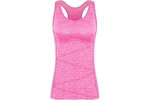 Disbest Yoga Tank Top, Women's Performance Stretchy Quick Dry Sports Workout Running Top Vest with Removable Pads