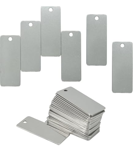 Diyhub 25 Set Silver Bone Shape Dog Tags - Stainless Steel Stamping Blanks With Key Rings For DIY Pet ID & Crafts - View #11