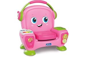 Baby Clementoni - Poltroncina Interattiva Canta Suona e Balla Pink, Bambini 12-36 Mesi, Gioco Educativo con Luci e Filastrocche per Imparare Cantando e Ballando, Made in Italy, Lingua Italiana, 17755