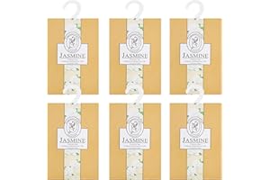 GOPERFUMME 6pcs Profuma Armadio Vestiti, Profumatori Armadio e Cassetti, Profumo Aromi Sacchetti Lavanda Profumati per Armadio Cassetti Armadietti, Profumatore Auto, Scarpiera Deodorante Armadio (6Gelsomino)