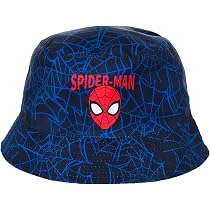 Marvel Spiderman Wende-Fischerhut Für Jungen – Rot/schwarz, Mit Spiderman & Miles Morales Design