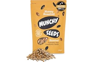 MUNCHY SEEDS - Honey Roasted, Sweet Mix of Sunflower & Pumpkin Seed, Protein Snack, Source of Fibre & Vitamin E, Gluten & Wheat-Free, for Kids & Adults, 450g
