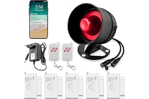 TOWODE Allarme Casa Senza Fili 2.4GHz Wifi,125dB Forte Sirena con Telecomando e Sensori di Sicurezza Domestica per Porte e Finestre con Allarme dell'app, Antifurto casa Garage Capannone Negozio