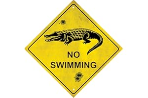 EPOCHSIGN Panneau d'avertissement en métal « Australia No Swimming Crocodile Street » 30,5 x 30,5 cm