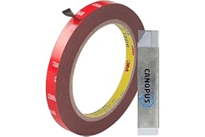 CANOPUS Cinta Adhesiva Doble Cara 3M Extrafuerte 12,7mm x 4,5m Impermeable Tira Doble Cara Cinta Doble Cara Para Tiras LED Coche Interior Exterior Cinta Adherente Doble Cara