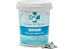 European Pet Pharmacy Senior Condroprotector Perros y Gatos Adultos, 200 Comprimidos – MSM Glucosamina Condroitina Perros con Dolor Articular – Reparación y Cuidado Articulaciones Perros 7+ Años