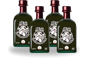 L'Olio dei Papi Olio Extra Vergine Italiano 100% estratto a freddo prodotto dagli uliveti secolari delle antiche terre dei Papi 4 bottiglie Regalo e Bamboniera Gastrononomica da 0,25 LT (bottiglia)