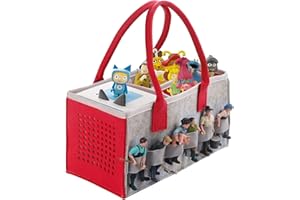 CHEDIN Tonie Toniebox akcesoria organizer z figurkami, dużo miejsca na zestaw startowy Toniebox i figurka Tonies, Szaro?? + czerwie?, 11 x5.3 zoll, Nowoczesny