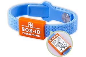SOS-ID SPORTS Kids Notfallarmband Kinder aus weichem Silikon mit QR-Code (Himmelblau) – langlebiges & wasserfestes SOS Armband für Notfälle – schneller Zugriff auf wichtige Gesundheitsdaten