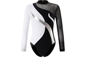 YiZYiF Body Ginnastica Artistica Bambina Body da Balletto Danza Classica Maniche Lunghe Leotards Danza Classica Bodysuit Artistica per Ragazze