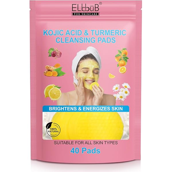 OUKEYA 40 Stück Kurkuma & Kojic Säure Pads – Sanftes Peeling Für Gesicht, Feuchtigkeitsspendend