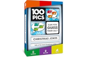 100 PICS Christmas Jokes Family Game - Secret Santa Stocking Fillers Xmas Gifts And Travel Card Games