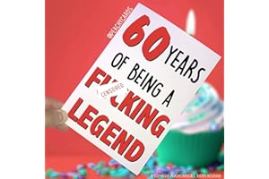 PEACHY ANTICS Zabawna karta na 60 urodziny dla dorosłych 60 Years of Being A F Legend 60. urodziny najlepszy przyjaciel brat rodzeństwo nowość karta przeklinania PC250