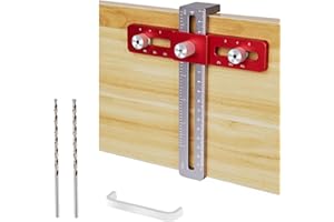 ZDYNASTY Cabinet Hardware Doweling Jig,Adjustable Cabinet Template Tool for Knobs,Handles and Pulls,Self Centering Punch Locator Precise Woodworking Drill Guide for Drawer, 6 Holes