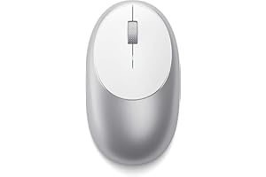 ‎SATECHI SATECHI M1 Bezprzewodowa Aluminiowa Mysz Bluetooth Z Ładowaniem Przez Port Typu C - Dla MacBook Pro/Air M2/ M1, iPad Pro/Air M2/ M1, Mac Mini M2, iMac M1 I Więcej (Srebrny)