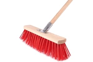 ‎BAUSTER BAUSTER® Besen Industriebesen 400mm mit Stiel 120cm Verschiedene Größen Perfekt für die Straßen-und Gehwegreinigung Stubenbesen Hallenbesen Handgeführt Holzbesen Gartenbesen