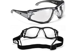 SAFEYEAR lunettes de sécurité de travail transparentes anti-buée, Anti-rayures, UV 400, résistantes aux chocs. CE EN166 lunettes de protection - pour DIY, chimie de laboratoire, lunettes de sport