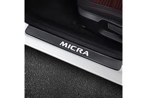 CWWHY 4 Piezas Pegatina Para Umbral de Coche para Nis-san Micra, Antidesgaste, Antiarañazos, Fuerte Capacidad Adhesiva - Fibra Carbono
