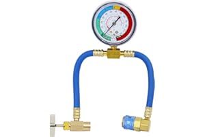 HSEAMALL R134A Métal Tuyau De Charge Auto Climatisation De Voiture Réfrigérant Tuyau De Charge Adaptateur avec Guage