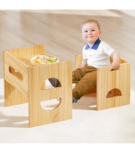LIFEZEAL Table pour Enfants avec 2 Chaises, Ensemble Table et Chaises Montessori avec Banc Réversible pour Manger, Lire et Jouer, Ensemble de Sièges pour la crèche et Chambre d'enfants (Naturel LIFEZEAL Table pour Enfants avec 2 Chaises, Ensemble Table et Chaises Montessori avec Banc Réversible pour Manger, Lire et Jouer, Ensemble de Sièges pour la crèche et Chambre d'enfants (Naturel