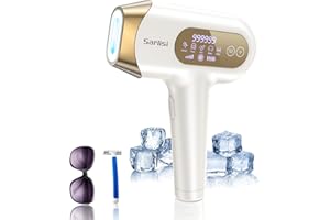 ‎SARLISI Laser Haarentfernung mit Eiskühlung Funktion, 999,999 Leichte Impulse Dauerhafte Schmerzlose, 5 Energiestufen IPL Laser Haarentfernungsgerät für Gesicht Körper, Bikinibereich und Achseln