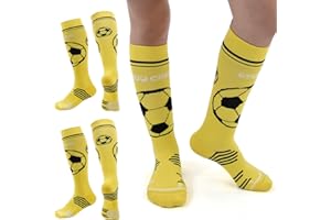 cheap4uk Stutzen Kinder Fußball 2 Paar Grip Socken Fussball Kinder Fussball Socken Kinder Socken Jungen 35-38 Sneaker Socken Rutschfest Geburtstags ＆ Weihnachts Geschenk für Kinder 4-16