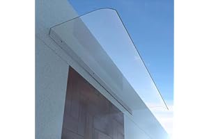 ZLOVNE Pensilina Tettoia per Esterno Tettoia in Policarbonato Trasparente da 3.5 Mm,Pensilina Copriporta Tendalino per Finestra Protezione Uv Pioggia Neve,Tettoia per Porta (40x70cm/16"x28")