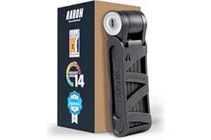 AARON - Lucchetto pieghevole sicuro livello 14, brevettato ad alta sicurezza con supporto, per bicicletta elettrica, bici da corsa, moto, mountain bike, colore nero