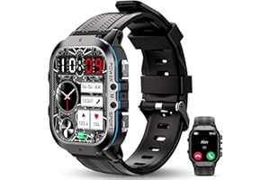 OUKITEL Smartwatch Uomo BT20 Impermeabile Fitness Watch 1.96 Pollici AMOLED Touch Screen con Funzione Telefono, 100 + Modalità Sport con Cardiofrequenzimetro, Contapassi, per iOS/Android
