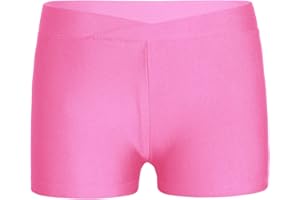 TTAO Shorts de Ballet Danse Justaucorps Gymnastique Moulant Yoga sous-Vêtement de Sport Pantalon Court pour Fitness Running Enfant Fille 2-16 Ans