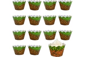WUZDY 24 Stück Cupcake Toppers Wrappers, Muffin Dekoration Verpackung, Papier Wrapper, für Geburtstagsfeier Geburtstag Kuchendeko
