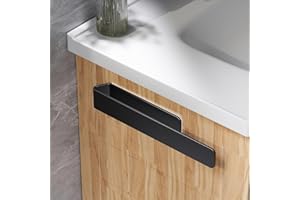 Aikzik Towel Rail No Drilling, Towel Holder Self Adhesive, Hand Towel Holder Aluminium Full Metal, Towel Rail for Bathroom & Kitchen (1, Black)