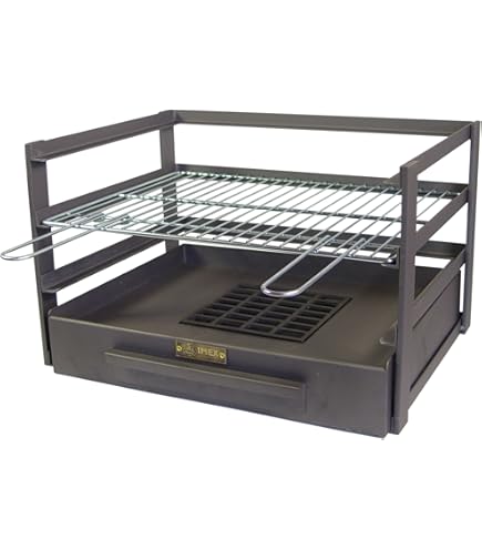 Bac à Cendres Avec Grille à Charbon 67x40 Cm - Pour Barbecue, Cheminée, Récupération Cendres